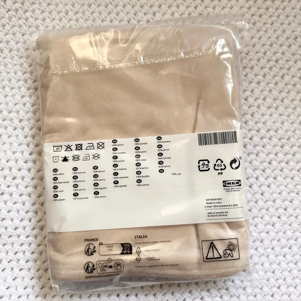 IKEA Sanela Beige Ivory Velvet Throw Pillow Covers New 20